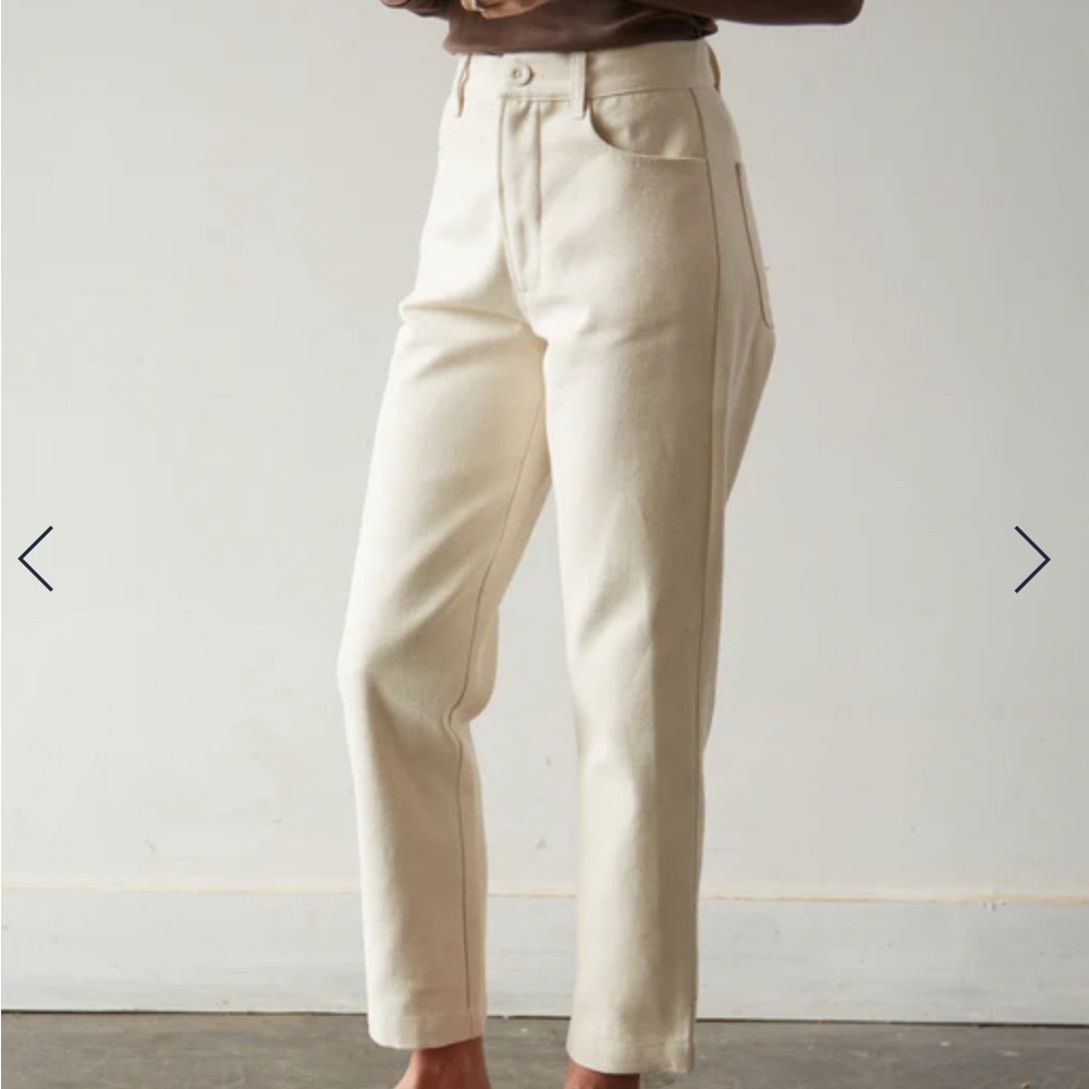 Diamond Leah | Designer | Natural Rigid Pant in dye free canvas | S